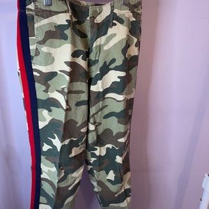 MOTHER camo jeans with stripes